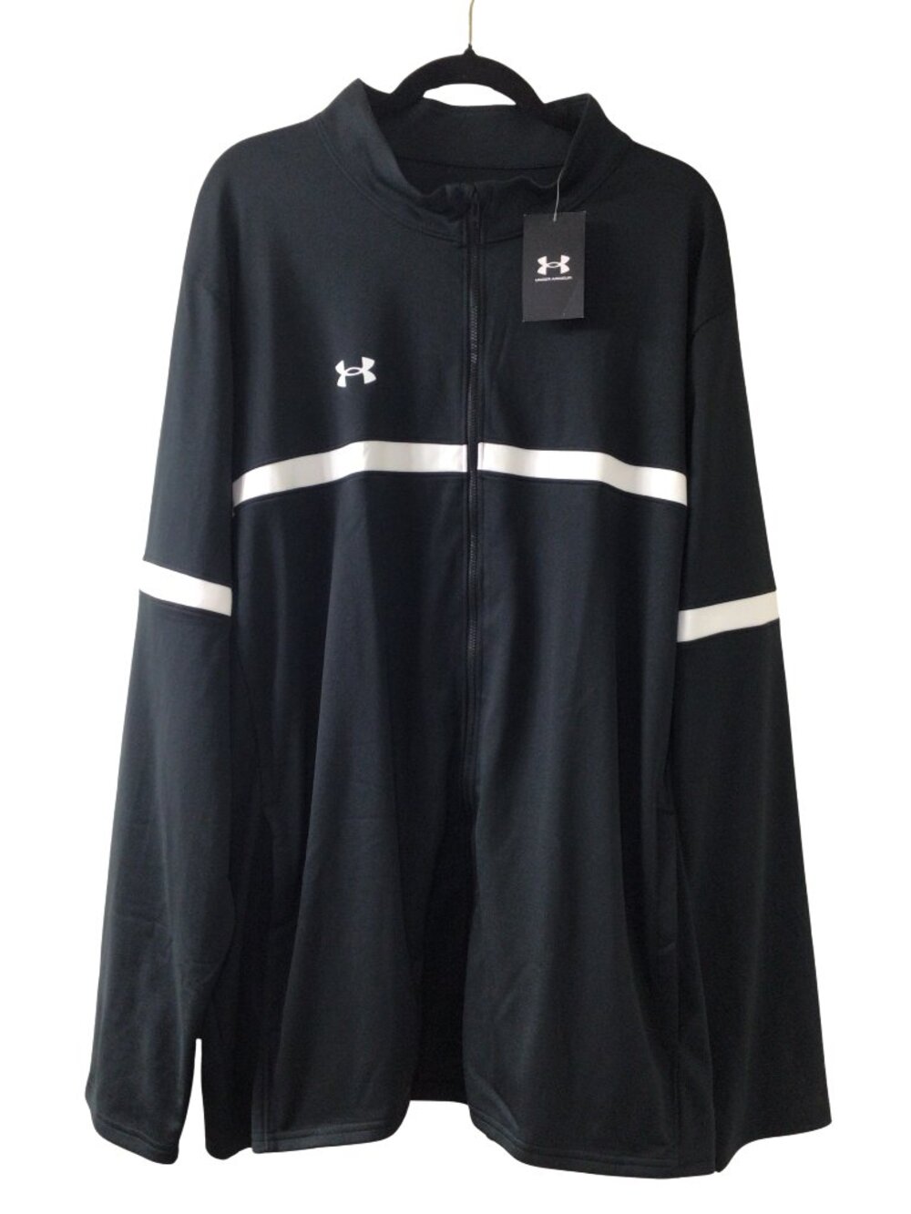 NWT Under Armour Jacket Men’s 4XL Black White Team Knit Warm Up Full Zip Track